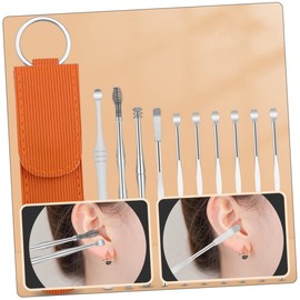 Healeved 6sets Stainless Steel Ear Spoon Ear Wax Remover Kit Tools Compact Design for Easy Storage and Travel