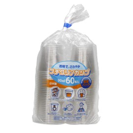 ArtNap P-9060 Clear Cups, 3.4 fl oz (90 ml), 60 Pieces, Mini Size, Tasting and Gargling Cups