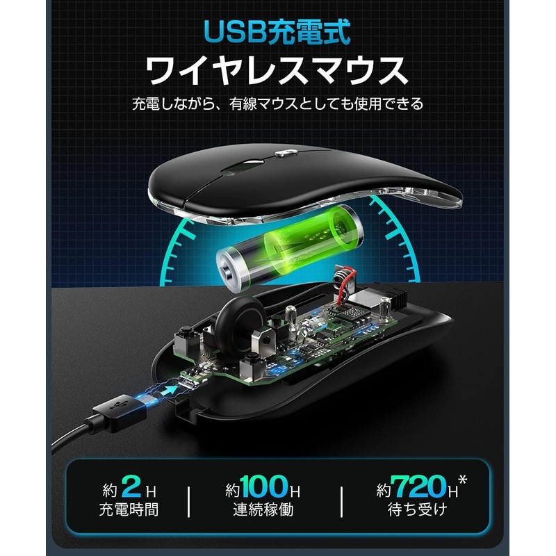 Wireless Mouse, High Precision, High Sensitivity, Built-in Back/Forward Button, DPI