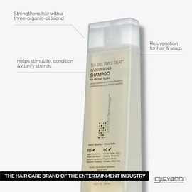 Giovanni Invigorating Tea Tree Shampoo - Triple Treat Strengthening, Conditioning, and Clarifying Daily Formula 24 oz