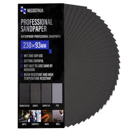 Necosthua 30PCS 100 Grit Sandpaper, 9 x 3.6 Inch Wet Dry Coarse Sand Paper for Wood Furniture Finishing Drywall Metal Sanding Paper, Automotive Sandpaper Sheets