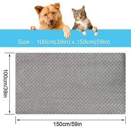 Onarway Dog Blanket Washable Large 100x150cm Puppy Blanket, Fluffy Fleece Pet Blanket Throw for Puppy Dogs, Cats and Other Medium Large Pets Grey