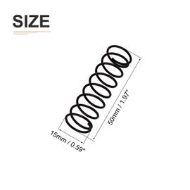 DTGN 1.2x15x50mm(DxODxL) Compression Spring - 10Pack - Good for Machinery - Spring Steel Extension Spring - Black