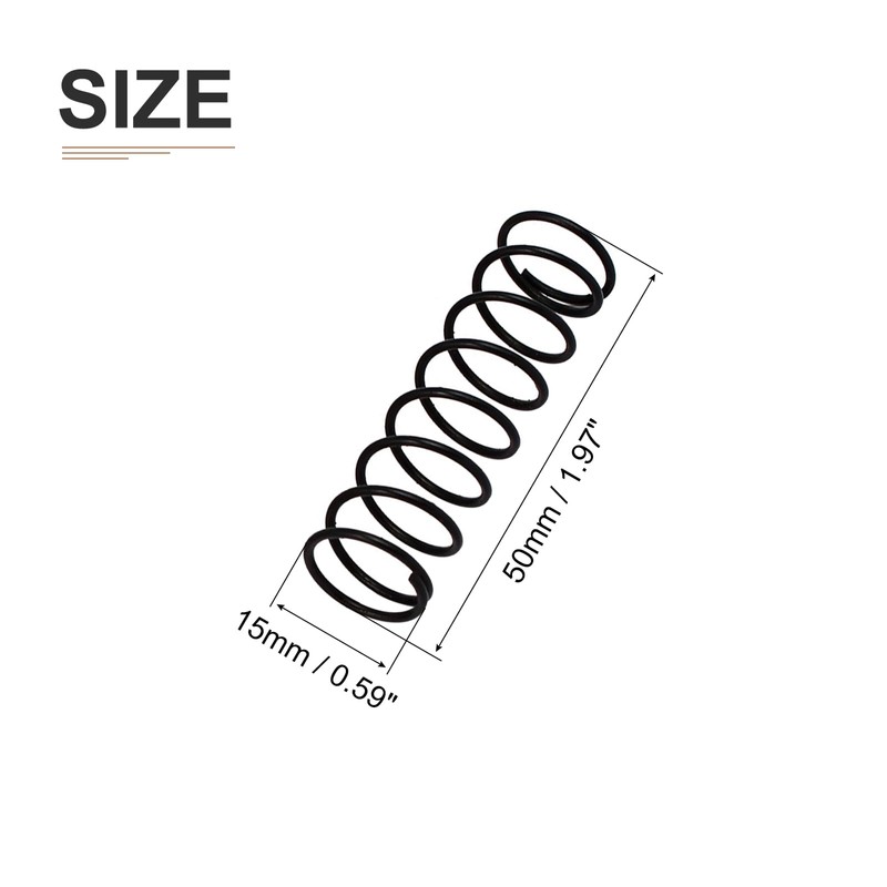 DTGN 1.2x15x50mm(DxODxL) Compression Spring - 10Pack - Good for Machinery