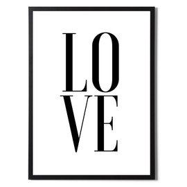 State Media Vision Love - Minimalist Typography Print - Black & White Design - Modern Wall Art in a Variety of Sizes (Love A4 Print Only)
