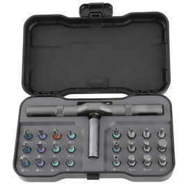 Ratchet Screwdriver Set, 24-in-1 Multi-Bit Screwdriver Set with T-Handle Driver, 58-Tooth Forward & Reverse Ratchet Construction, Multi-Purpose Repair Tool Kit for Professional & Home Use