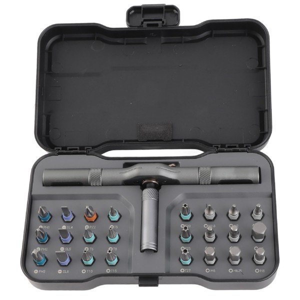 Ratchet Screwdriver Set, 24-in-1 Multi-Bit Screwdriver Set with T-Handle Driver,