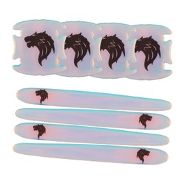 8 PCS Car Door Handle Scratch Protectors,Car Door Protector Edge Guards Universal Door Handle Protector Paint Guard (Wolf Head)