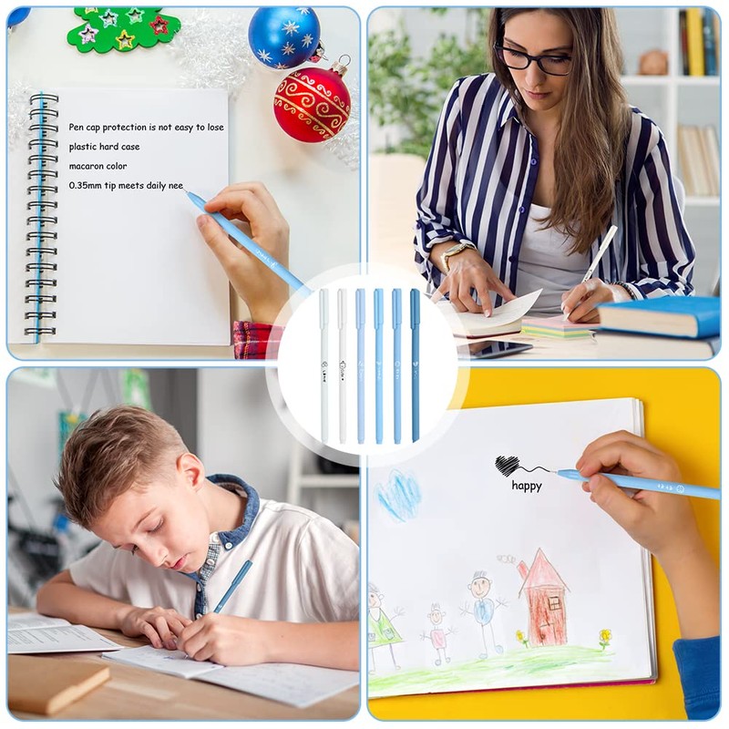 OFFCUP Gel Pen Black, Pack of 6 Gel Ink Pens,