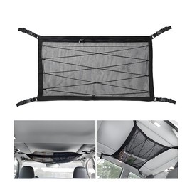 JNNJ Car Storage Net, Luggage Net, Universal Storage Net, Adjustable, Polyester Storage Net, Double Layer, Storage Net, Car Roof, Luggage Net, Motorhome, Luggage Net, Car (90 x 65 cm)
