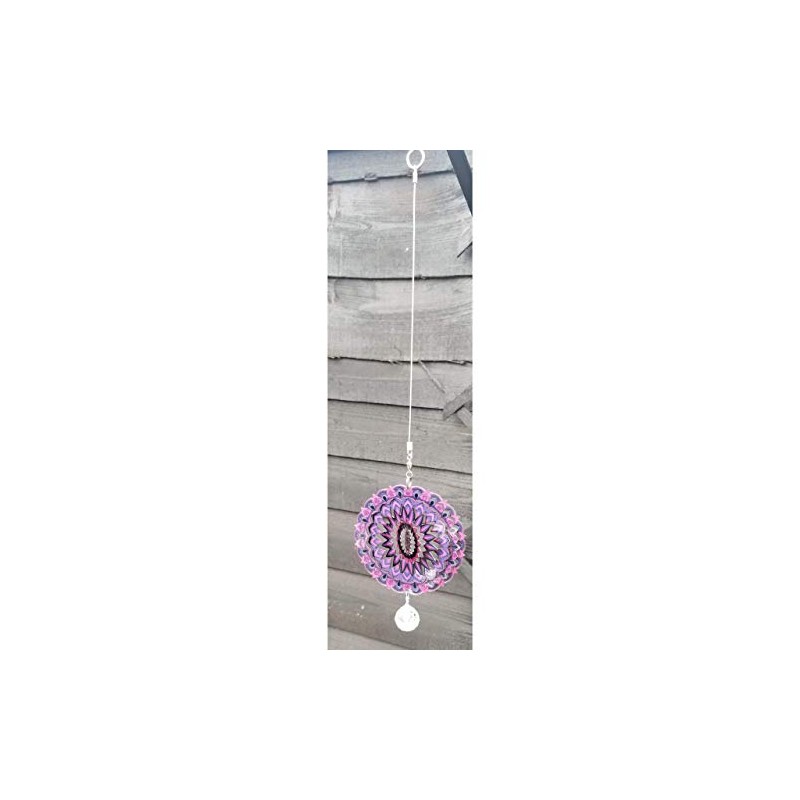 Stainless Steel Colour Garden Wind Spinner - Small Baby Purple