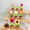 Lutoku Cute Knitted Flower Plant, Kawaii Handmade Crochet Flowers,Small Potted
