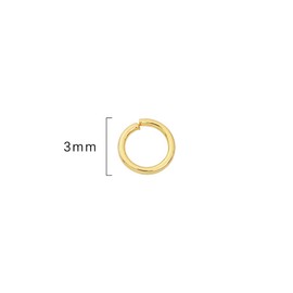 BEADIA 14K Gold Plated Jump Rings Non Tarnish 3mm 1200pcs for Jewelry Making Findings