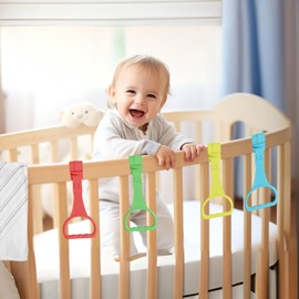 8Pcs Pull Up Rings - Baby Walking Exercises Assistant - Bed & Crib Stand Up Rings (4 Colors)