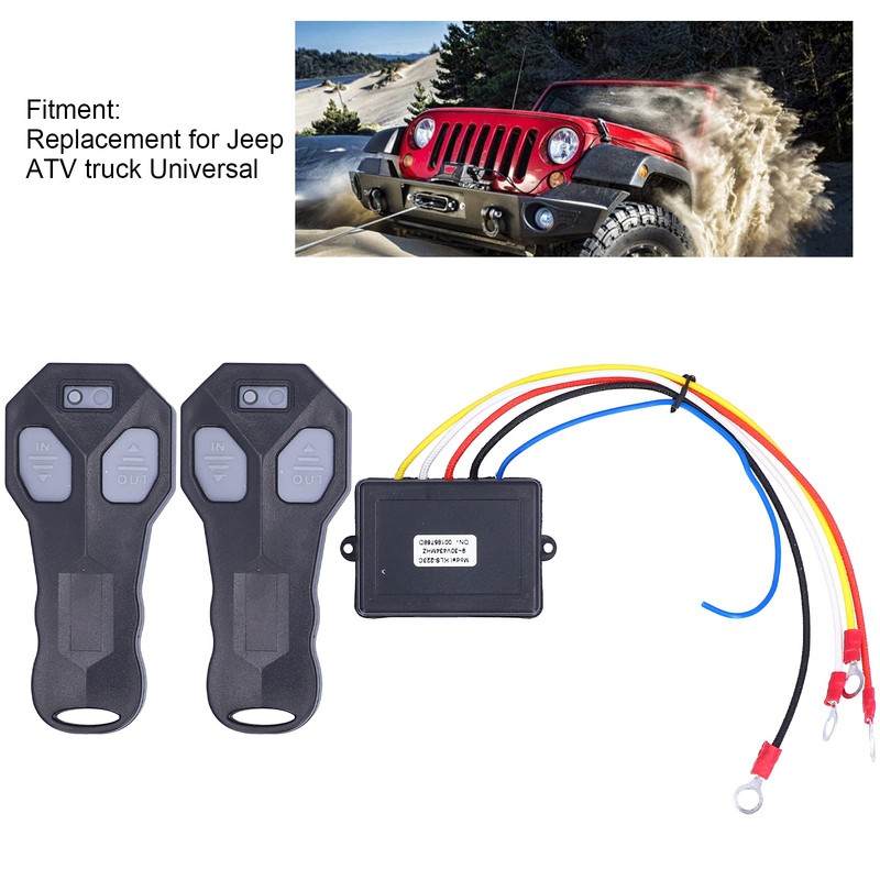 Wireless Winch Remote Control 2pcs 12V Electric Replacement for Jeep