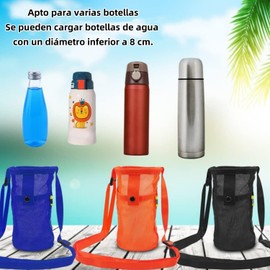 THJOPOKEEL Paquete de 3 Soportes para Botellas de Agua, Bolsa portátil para Botellas de Agua con Correa Ajustable para el Hombro, Funda para Botella de Agua, para Deportes, Senderismo, Camping