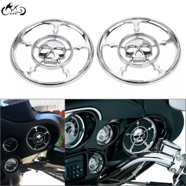 Unbranded Chrome Speaker Trim Grill Cover For Harley Electra Glide Classic FLHTC 96-13 Tri