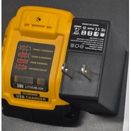 WOODSTARTER Portable Multi-Functional Charger Adapter Kit for 20V Batteries, with Dual Ports, 65W Fast Wall Charger & Cable-Ideal Outdoor Power Source for Electronics (Battery Not Included)