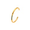 CAIYUNELEX 18K Gold Plated Minimalism Cuff Bangle Bracelets for Women