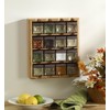 Kamenstein Bamboo Inspirations Spice Rack with Leaf Labels, 16-Cube