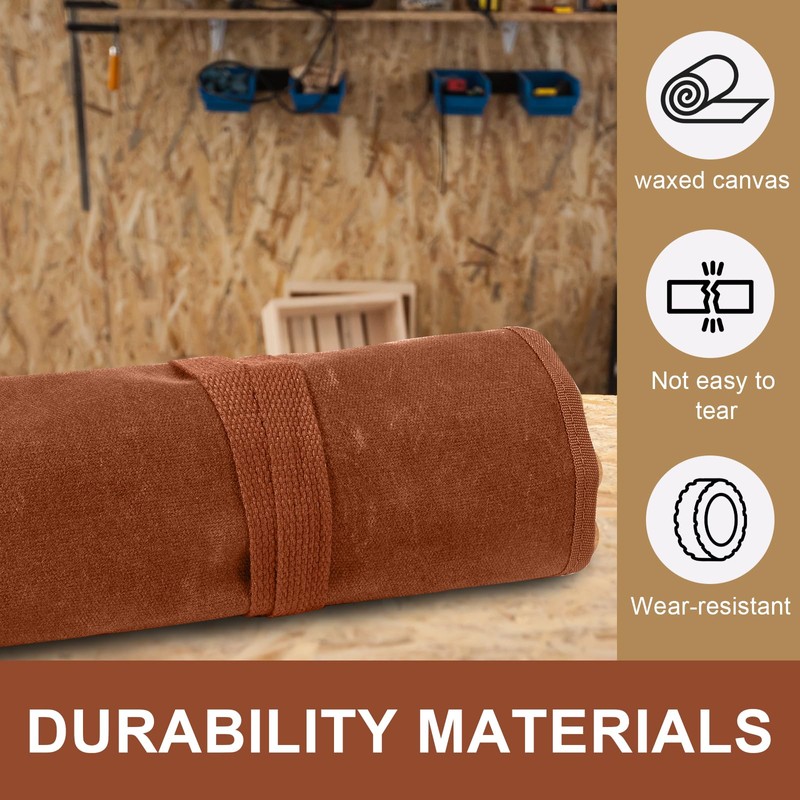 Chisel Roll,Tool roll up bag,Waxed Canvas Roll Up Tool Bag,Heavt