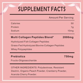 GDMENUTRI Multi Collagen Peptides Powder for Women and Men - Type I, II, III, V, X - Hydrolyzed Collagen Peptides, Supports Skin Hair Nail & Joint, Grass-Fed, Non-GMO, 30 Packets