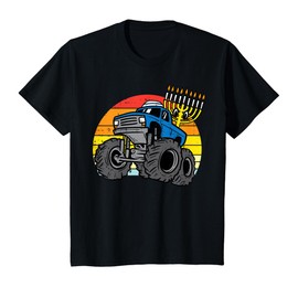 Kids Hanukkah Monster Truck Chanukah Jewish Toddler Boys Kids T-Shirt