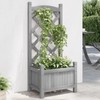 Gecheer Planter with Trellis Gray Solid Wood Fir