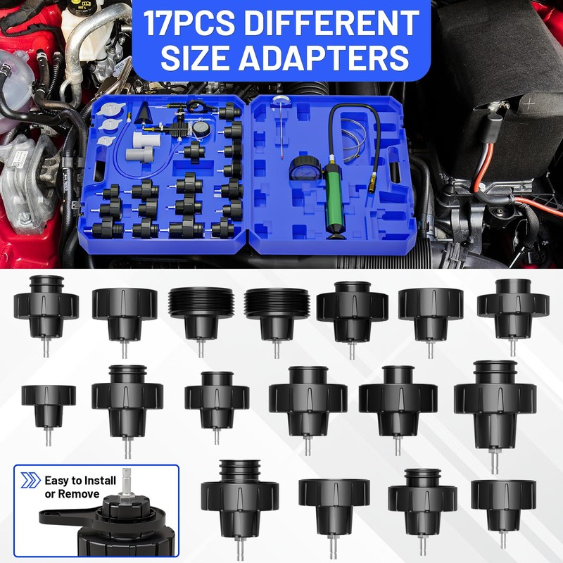 Endxedo 28PCS Universal Radiator Pressure Tester Vacuum Type Cooling System