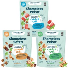 Shameless Pets Crunchy Cat Treats - Kitty Treats for Cats with Digestive Support, Natural Ingredients for Kittens, Healthy Flavored Feline Snacks - Variety Pack, 3-Pk