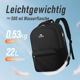 MATEIN School Backpack Teenager, 15.6 Inch Laptop Backpack Women, Lightweight and Robust Commuting School Backpack with Laptop Compartment, Waterproof Backpack Modern for Travel, Business, Back to