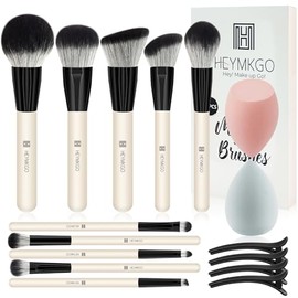 HEYMKGO - Set de 16 brochas de maquillaje para base, colorete, corrector, sombra de ojos, productos líquidos, en crema y en polvo, ideal para...      