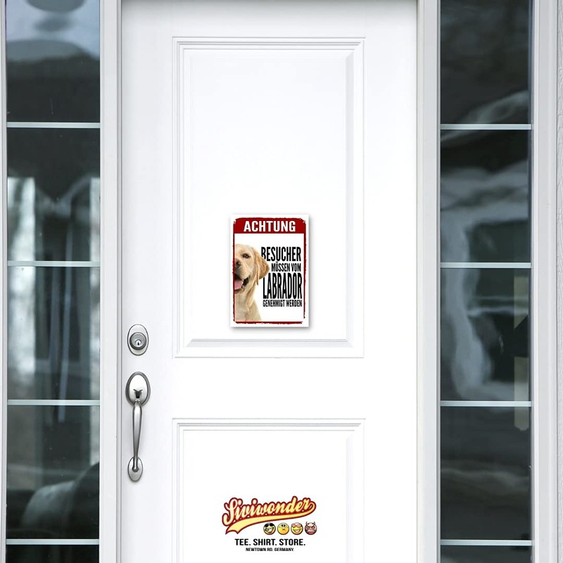 Labrador approval dog sign saying door sign dog sign warning