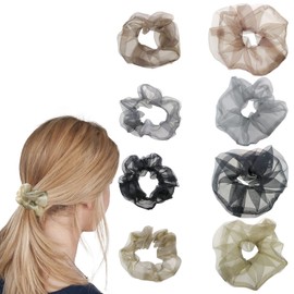 8 PACK Oversized Ponytail Holders Hair Jumbo Scrunchies Holder for Parties Sporting Office Bobble Hair Tie