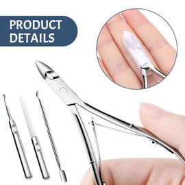 VONJUMA Cuticle Remover Set (4 Pieces) Professional Stainless Steel Cuticle Pusher and Cuticle Nipper Cutter Cuticle Cutter Cuticle Cutter Cuticle Scissors Cuticle Clippers