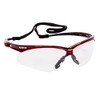KLEENGUARD V30 Nemesis Safety Glasses/Sunglasses, 47378 Red Frame, Clear Anti-Fog