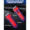 WORKPRO Retractable Razor Blade Scraper with 56 Blades, Built-in Storage