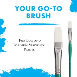 Princeton Summit White Synthetic Paint Brush for Acrylic and Oil, Series 6100, Flat, 10