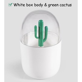 AKOAK 1 Pack Empty Four Season Plant Toothpick Box/Animal Cotton Swab Box, Reusable, Keeps Swabs and Toothpicks Clean and Easy to Store (Cactus)