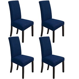 NORTHERN BROTHERS Dining Chair Covers Stretch Chair Covers Parsons Chair Slipcover Chair Covers for Dining Room Set of 4,Navy Blue
