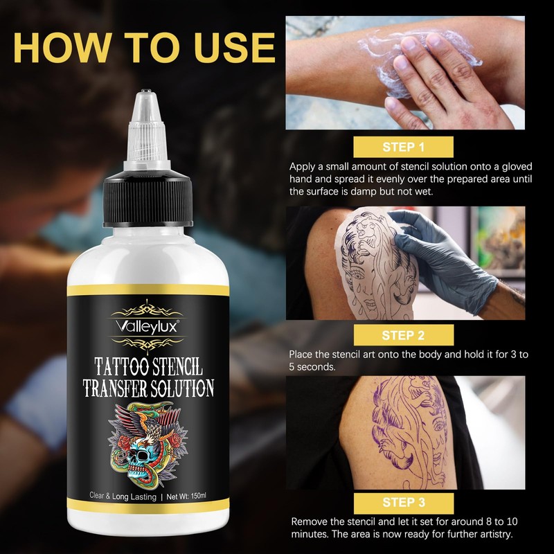 Tattoo Stencil Transfer Gel 150ml, Safe and Long-Lasting Professional Tattoo