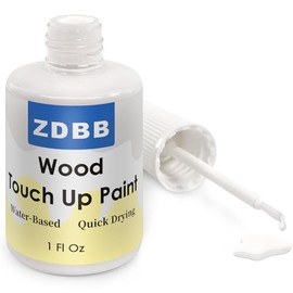 ZDBB Wood Touch Up Paint White, 1 Oz Cabinet Paint Pen for Wood Refinishing, Low-Odor Quick-Dry Brush for Scratches Repair, Blemishes Chips and Spots on Furniture, Doors, Tables, and Dressers