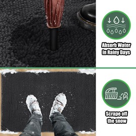 IM HOME Durable Chenille Absorbent Door Mat Indoor Doormat 24" x 36", Washable Door Mats for Dog Non Slip Heavy Door Rug Soft Front Inside Doormat for Entryway, Mud Room, Patio Dark Gray