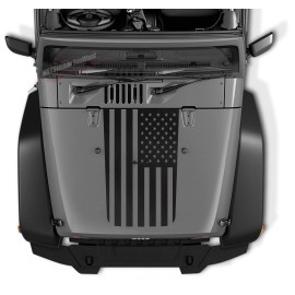 ANYStickerYouWant American Flag Blackout Hood Vinyl Decal Fits Jeep Wrangler JK/JKU 2007-2018