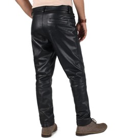 Laverapelle Men's Genuine Lambskin Leather Pants (Black, 34, Polyester Lining) - 2304005