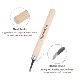 Kozelo 2pcs Exacto Art Knife - [3mm] Wood Handle 50# Carbon Steel Diagonal Blade Craft Hobby Carving Knife Set Blackening Precision Knives for Leather Wood Modeling Scrapbooking