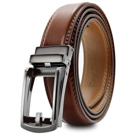 Ray Shark Mens Dress Belt-Ratchet Belt Leather 1 1/4"(32mm) for Dress Pants Casual Golf Dress Pants-Adjustable Trim to Fit