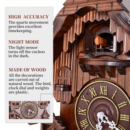 Kendal Cuckoo Clock Vintage Wall Clock Handcrafted Wood Cuckoo Clock Black Forest House Home Decor MX207C