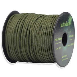 aufodara 50 Metres paracord cords, 2 millimetres nylon rope, 1 core strands (Olive Green, 50)