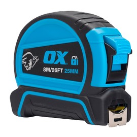 OX Tools Pro Dual Auto Lock Tape Twinpack - 8m / 26ft, Blue (OX-P505488)
